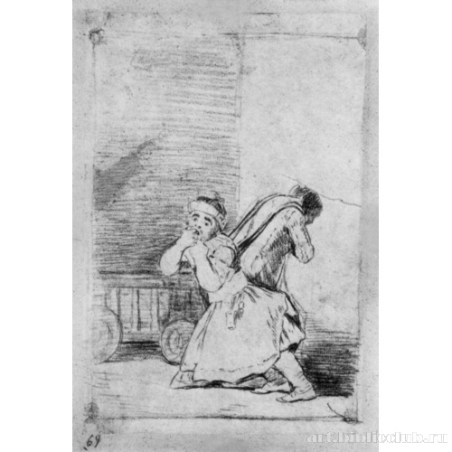 Рисунок для серии офортов «Капричос»: Маменькин сынок