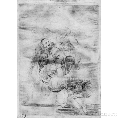 Рисунок для серии офортов «Капричос»: Один другого