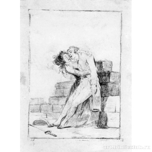 Рисунок для серии офортов «Капричос»: Любовь и Смерть