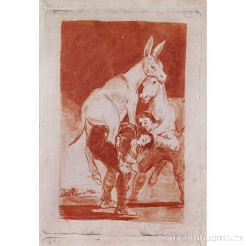 Рисунок для серии офортов «Капричос»: Ты, которому невмоготу