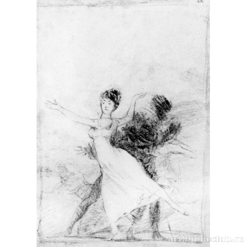 Рисунок для серии офортов «Капричос»: Тебе не уйти