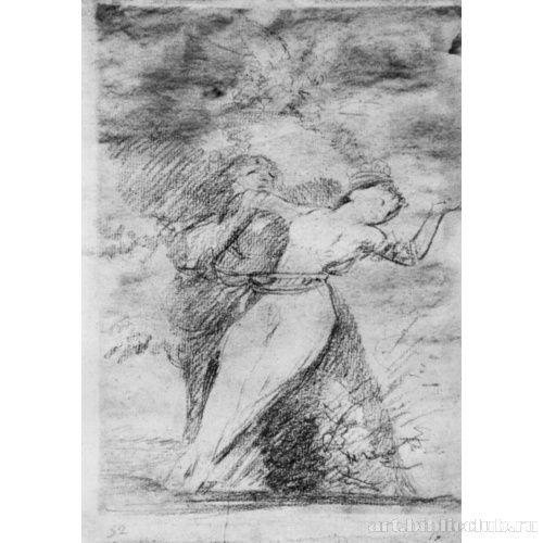 Рисунок для серии офортов «Капричос»: Неужели нас никто не развяжет?