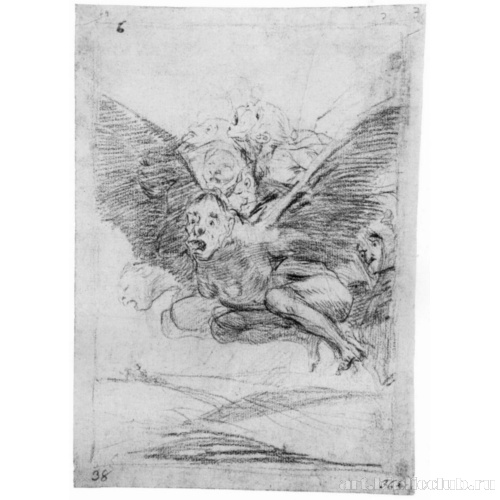 Рисунок для серии офортов «Капричос»: Счастливого пути