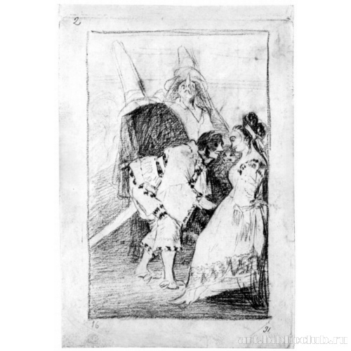 Рисунок для серии офортов «Капричос»: Никто никого не знает