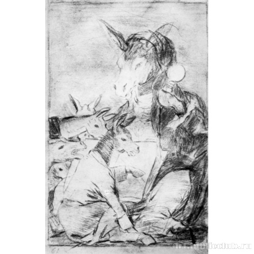 Рисунок для серии офортов «Капричос»: А не умнее ли ученик?