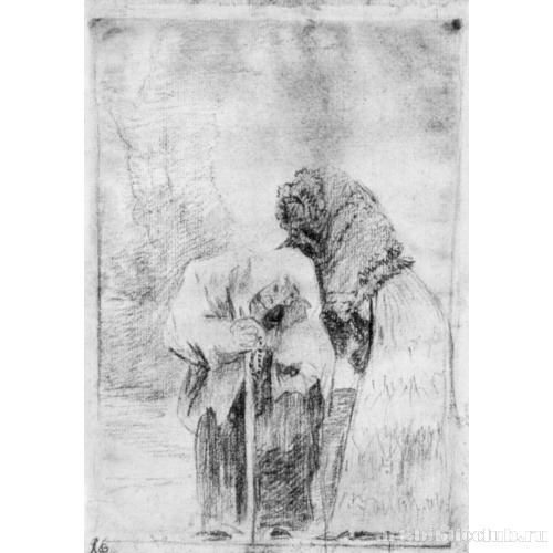 Рисунок для серии офортов «Капричос»: Тсс! Никому ни слова