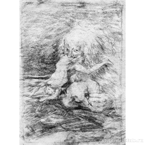 Рисунок для серии офортов «Капричос»: Сатурн, пожирающий своих детей