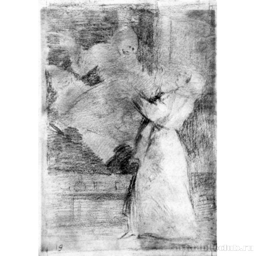 Рисунок для серии офортов «Капричос»: Не кричи, дурочка