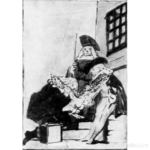 Рисунок для серии офортов «Капричос»: Как ее ощипывают