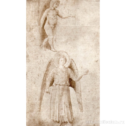 Лист с этюдами младенца Христа и архангела Михаила