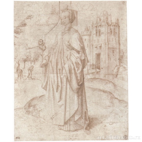 Святая в пейзаже