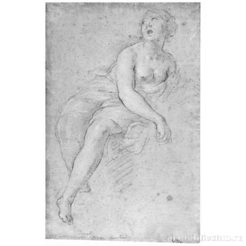 Полуобнаженная женская фигура в облаках