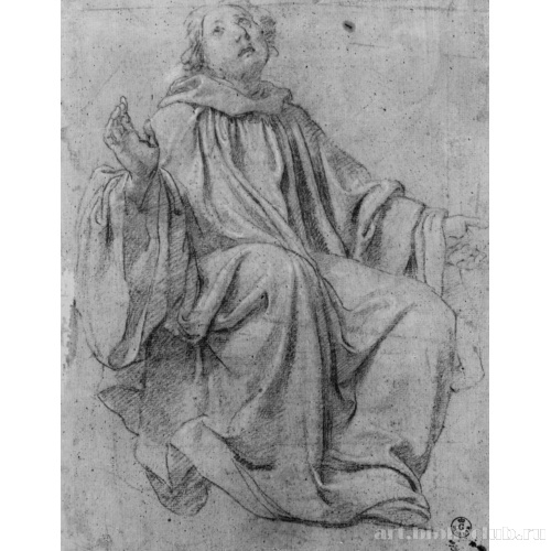 Сидящий монах, глядящий вверх