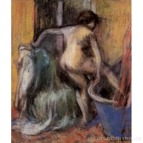 Обнаженная, входящая в ванну