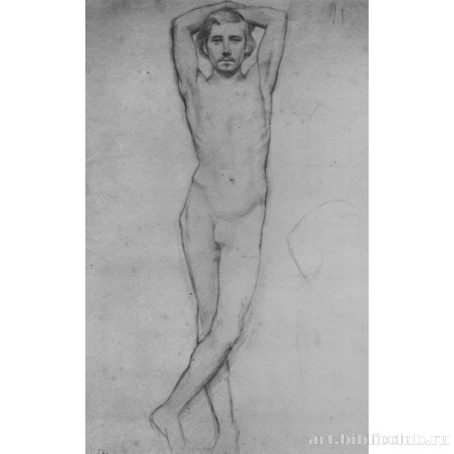 Натурщик со скрещенными за головой руками