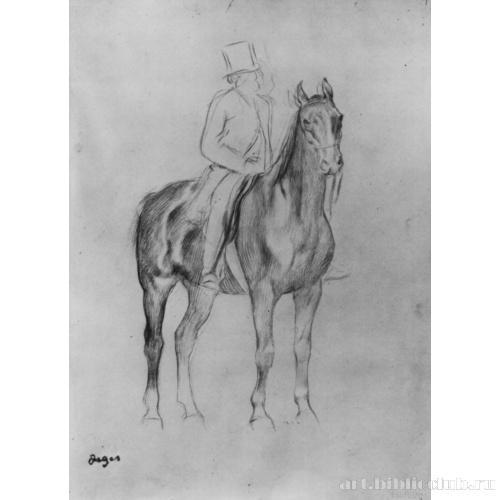 Всадник на спокойно стоящей лошади