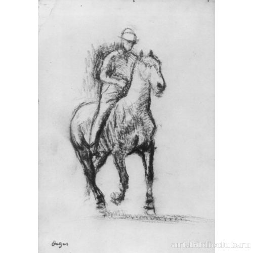 Всадник на идущей рысью лошади