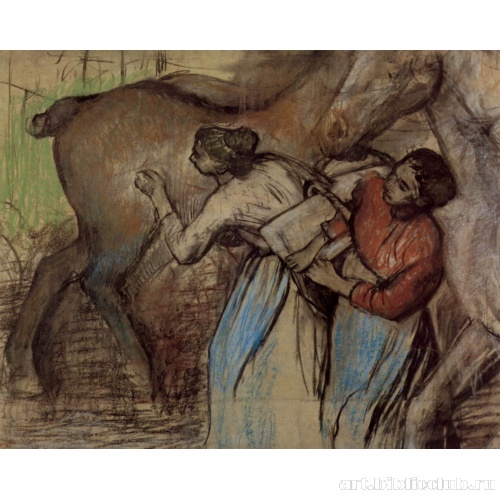 Две прачки и лошади