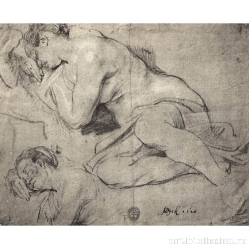 Лист этюдов спящей женщины