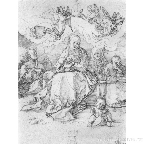 Святая родня, коронуемая двумя ангелами