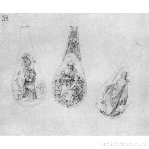 Три эскиза украшений для черенка ложки