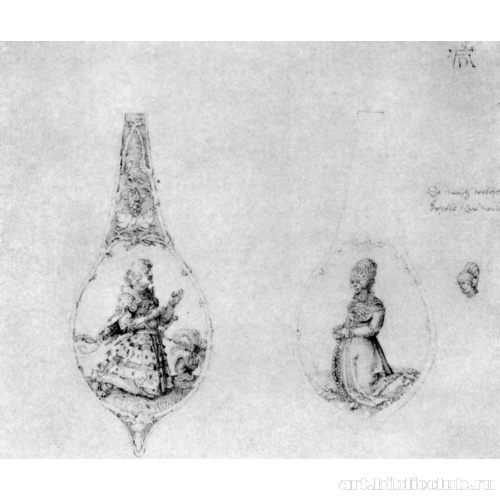 Два эскиза украшений для черенка ложки