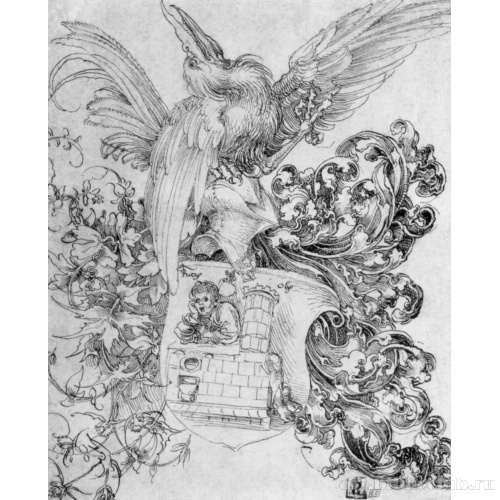 Герб с человеком на печи