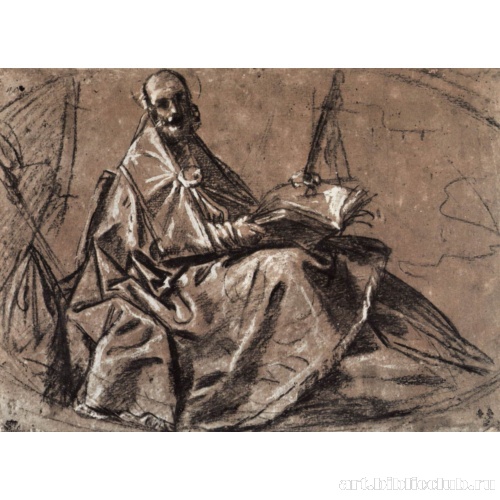 Сидящий святой, епископ