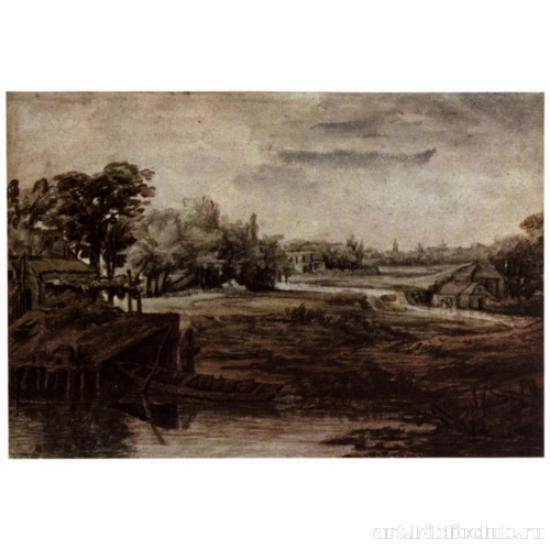 Пейзаж с лодкой-домом