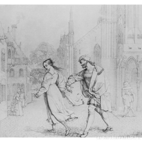 Фауст и Гретхен перед церковью