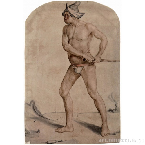 Этюд обнаженного стоящего мужчины