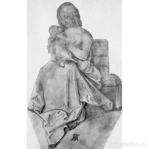 Мадонна с младенцем на дерновой скамье