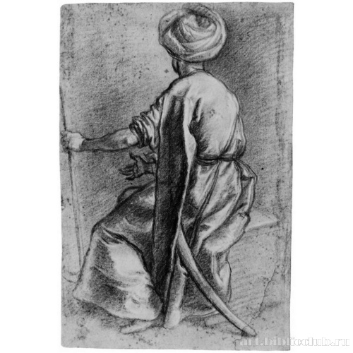 Фигура сидящего в тюрбане, со спины