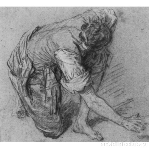 Этюд фигуры согнувшегося мужчины