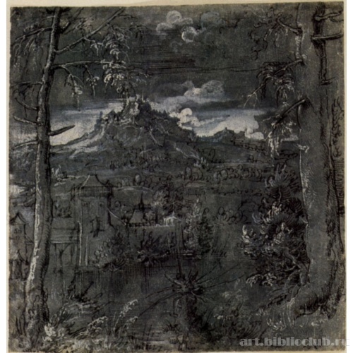 Пейзаж с замком на воде