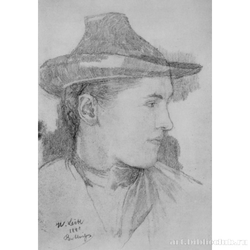 Голова девушки в шляпке