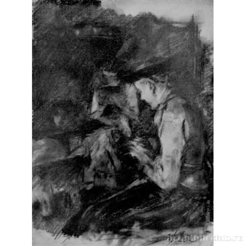 Две девушки у стола с вязаньем