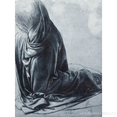 Этюд драпировки для коленопреклоненной фигуры
