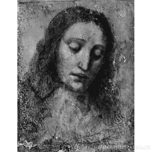 Голова Христа, фрагмент, этюд головы к 
