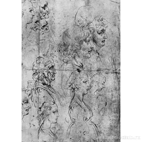 Лист с этюдами голов