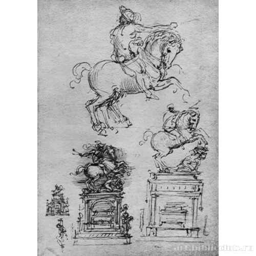 Лист этюдов для памятника Тривульцио