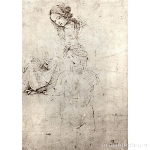 Лист с набросками: Мадонна и обнаженный