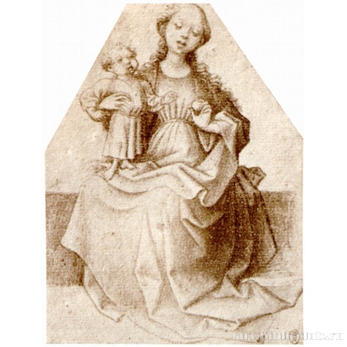 Сидящая Мария, предлагающая яблоко младенцу Христу