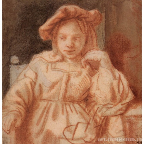 Сидящая юная дама