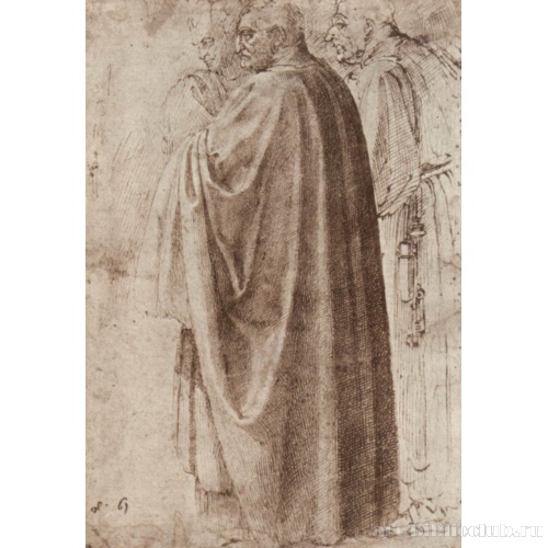 Три стоящих мужчины в профиль