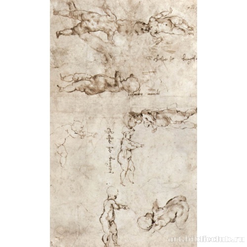 Лист этюдов с детскими фигурами