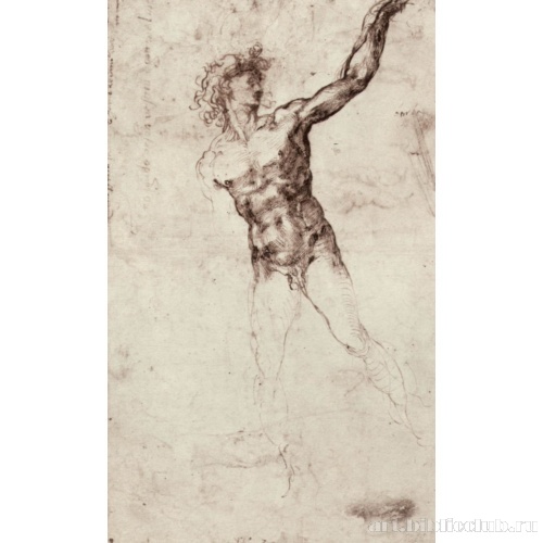 Лист этюдов с юношей, делающим знак рукой, и этюдом ноги