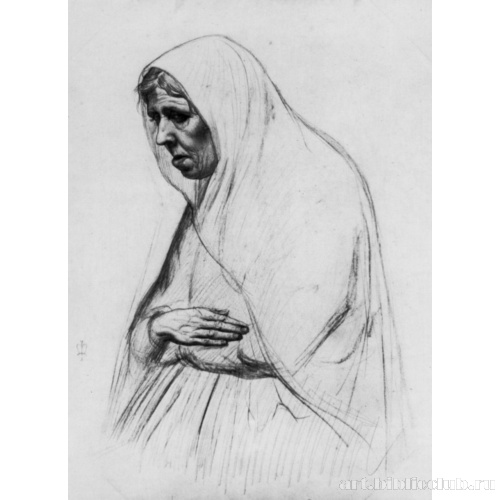 Этюд пожилой женщина