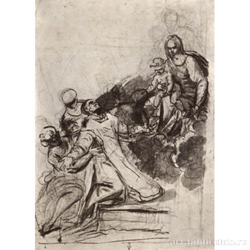 Явление монаху (святому Бруно?) в экстазе святой Девы Марии с младенцем