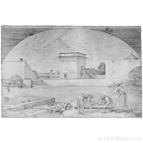 Строители на возведении дома